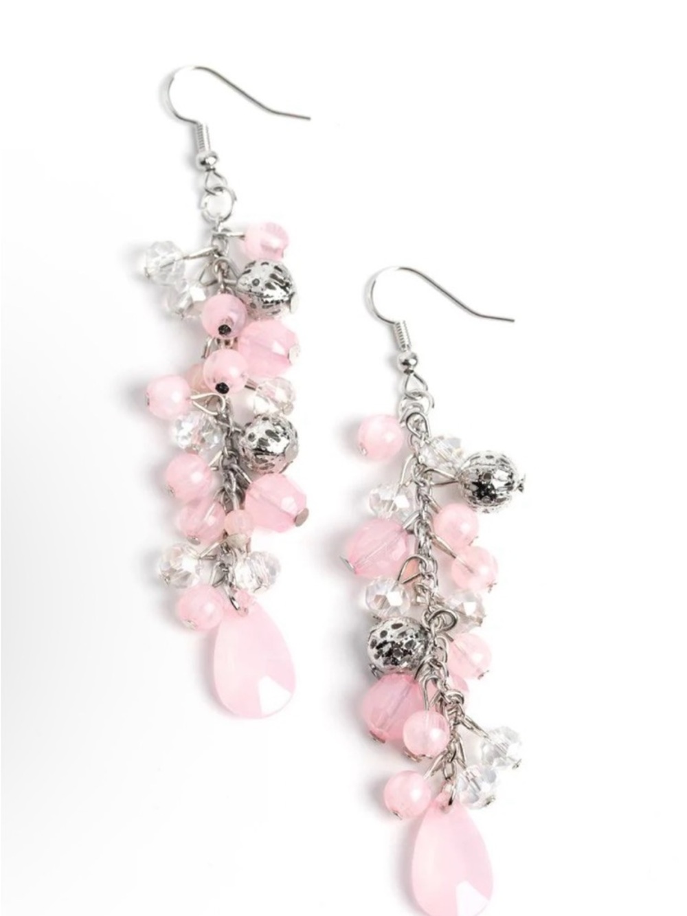 Paparazzi Cheeky Cascade - pink earrings